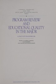 Front cover of Liberal learning and the arts and sciences major by Project on Liberal Learning, Study-in-Depth, and the Arts and Sciences Major.