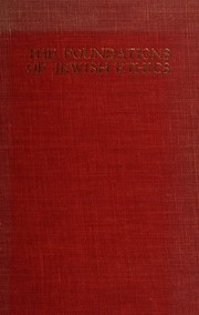 Front cover of The foundations of Jewish ethics by Simon Bernfeld