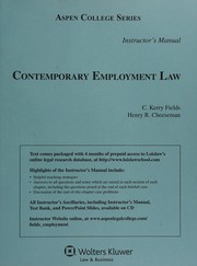 Front cover of Contemporary employment law by C. Kerry Fields