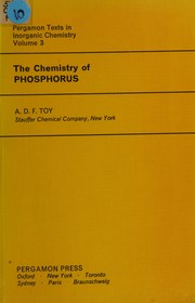 Front cover of The chemistry of phosphorus by Arthur D. F. Toy