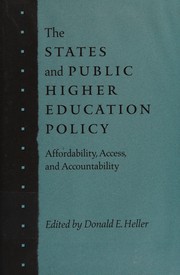 Front cover of The states and public higher education policy by Donald E. Heller