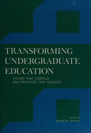 Front cover of Transforming undergraduate education by Donald W. Harward