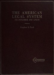 Front cover of The American legal system by Stephen D. Ford