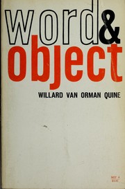 Cover of Word and object by Willard Van Orman Quine