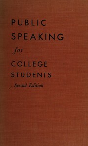 Front cover of Public speaking for college students by Lionel George Crocker