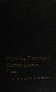 Front cover of Preparing tomorrow's business leaders today by Peter F. Drucker
