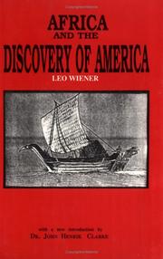 Front cover of Africa and the discovery of America by Leo Wiener