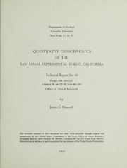 Front cover of Quantitative geomorphology of the San Dimas experimental forest, California by James C. Maxwell