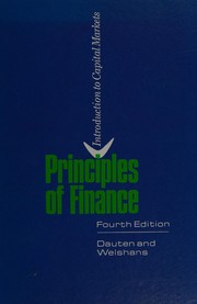Cover of Principles of finance by Carl Anton Dauten