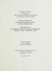 Front cover of Carbon chemistry of the South Atlantic Ocean and the Weddell Sea by David W. Chipman