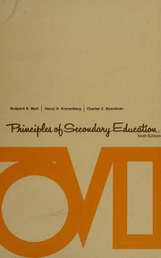 Front cover of Principles of secondary education by Rudyard Kipling Bent