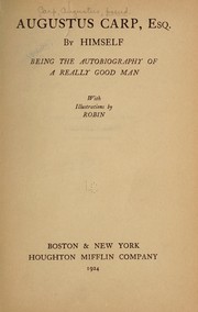 Cover of Augustus Carp., esq by Bashford, H. H. Sir