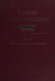 Front cover of Modern literary criticism, 1900-1970 by Lawrence I. Lipking