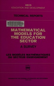 Front cover of Mathematical models for the education sector by Organisation for Economic Co-operation and Development