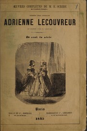 Cover of Adrienne Lecouvreur by Eugène Scribe