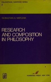 Front cover of Research and composition in philosophy by Sebastian A. Matczak