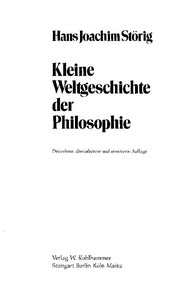 Cover of Kleine Weltgeschichte der Philosophie by Hans Joachim Störig