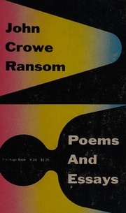 Front cover of Poems and essays by John Crowe Ransom