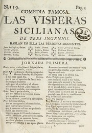 Cover of Las visperas sicilianas by Luis de Belmonte y Bermúdez