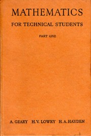 Cover of Mathematics for Technical Students by Alfred Geary