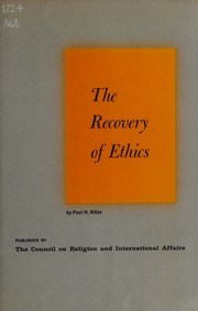 Cover of The recovery of ethics by Paul H Nitze