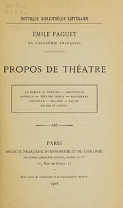 Front cover of Propos de théatre .. by Émile Faguet