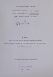 Front cover of Morfología y sintaxis de los verbos "ser" y "estar" en el Libro de buen amor (manuscrito de Salamance by Jorge García