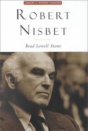 Front cover of Robert Nisbet by Brad Lowell Stone