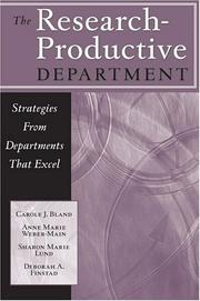 Cover of The research-productive department by Carole J. Bland