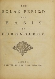 Cover of The solar period the basis of chronology by Kennedy, John