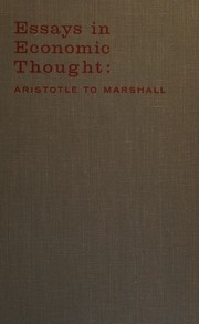 Front cover of Essays in economic thought by Joseph John Spengler