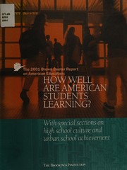 Front cover of The 2001 Brown Center report on American education by D.C.) Brown Center on Education Policy (Washington