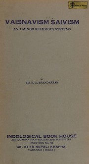 Front cover of Vaiṣṇavism, Śaivism, and minor religious systems by Bhandarkar, Ramkrishna Gopal Sir