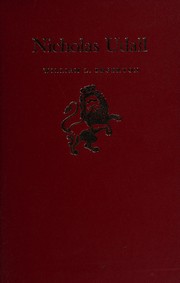 Cover of Nicholas Udall by William L. Edgerton