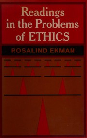 Cover of Readings in the problems of ethics by Rosalind Ekman Ladd