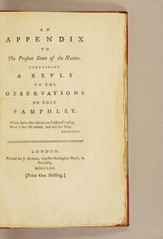 Front cover of An appendix to The present state of the nation by Knox, William