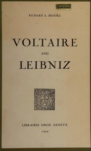 Front cover of Voltaire and Leibniz. -- by Richard A. Brooks