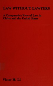 Front cover of Law without lawyers by Victor H. Li