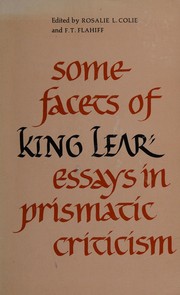Front cover of Some facets of King Lear by Rosalie Colie