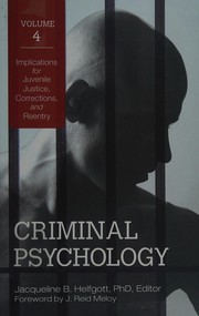 Front cover of Criminal psychology by Jacqueline B. Helfgott