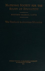 Front cover of The textbook in American education by National Society for the Study of Education. Committee on the Textbook.