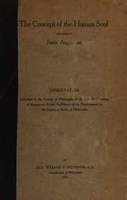 Front cover of The concept of the human soul according to Saint Augustine by O'Connor, William P. (William Patrick), 1886-1973