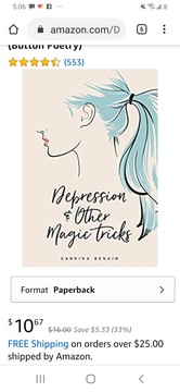 Front cover of Depression & other magic tricks by Sabrina Benaim