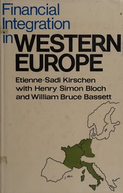 Front cover of Financial integration in Western Europe by Étienne Sadi Kirschen