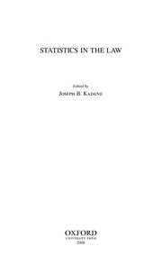 Cover of Statistics in the law by Joseph B. Kadane