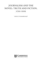 Front cover of Journalism and the novel by Doug Underwood