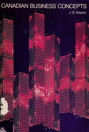 Front cover of Canadian business concepts by John G. Sayers