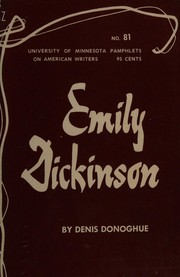 Cover of Emily Dickinson by Denis Donoghue