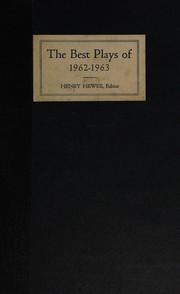 Front cover of The Best plays of 1962-1963 by Henry Hewes