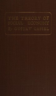 Cover of The theory of social economy by Cassel, Gustav